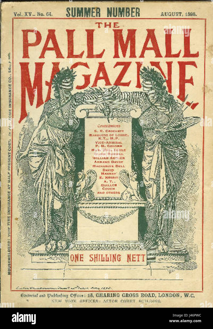 Das Pall Mall Magazine, eine bekannte britische Publikation, bietet literarische, politische und kulturelle Kommentare aus der Zeit der Veröffentlichung. Er ist historisch bedeutsam für seinen Einfluss auf die Leser der viktorianischen Ära. Stockfoto