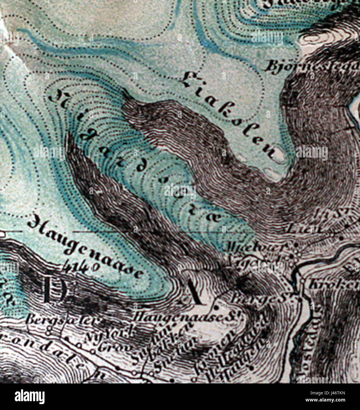 Nigardsbreen 1901 Karte Stockfoto