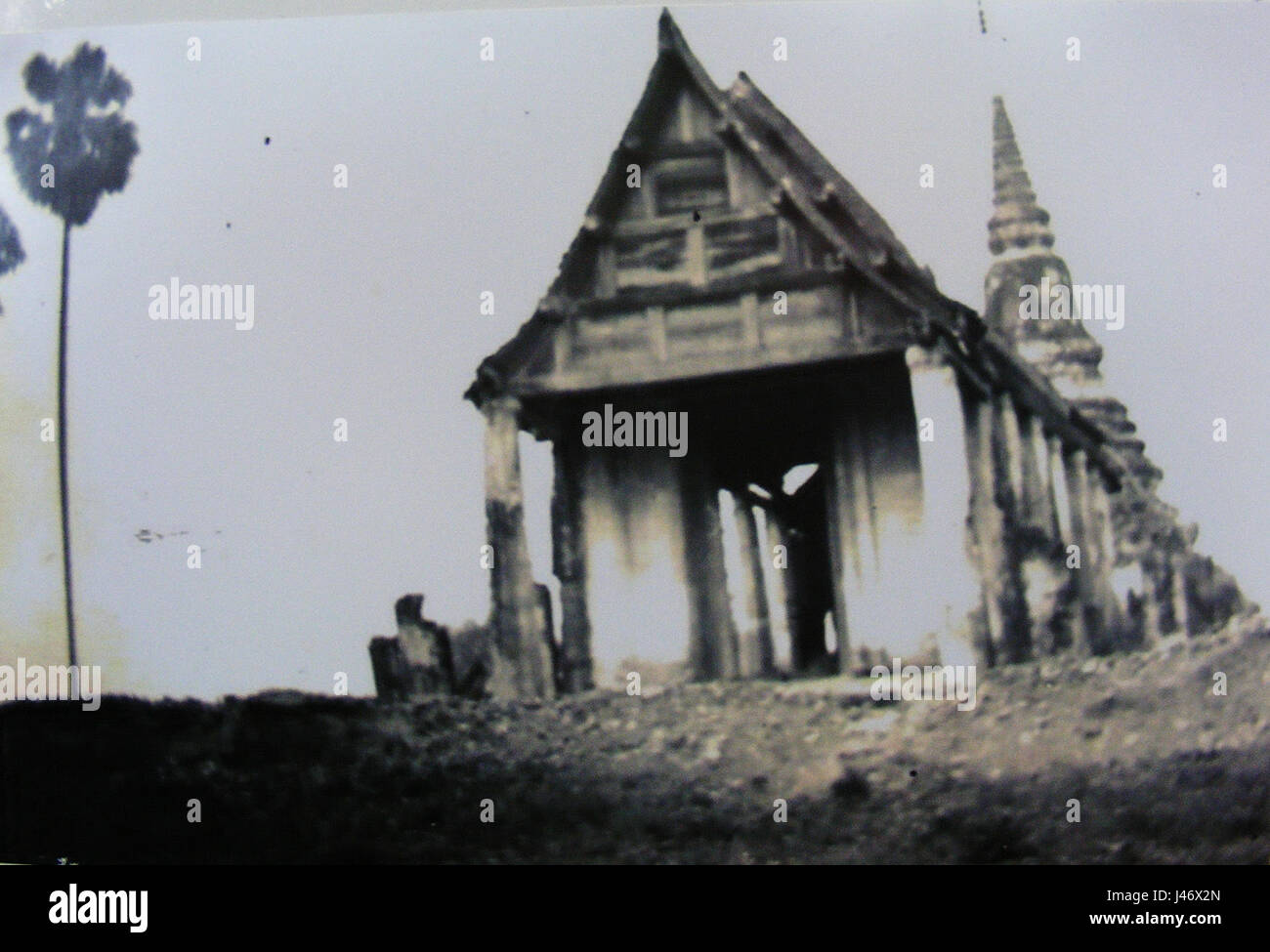 Ein altes Bild von Wat Phra Fang zeigt die historische und kulturelle Bedeutung dieses buddhistischen Tempels. Wat Phra Fang ist eine wichtige religiöse Stätte in Thailand, bekannt für seine traditionelle Architektur und Rolle im spirituellen Leben der regionâ. Stockfoto