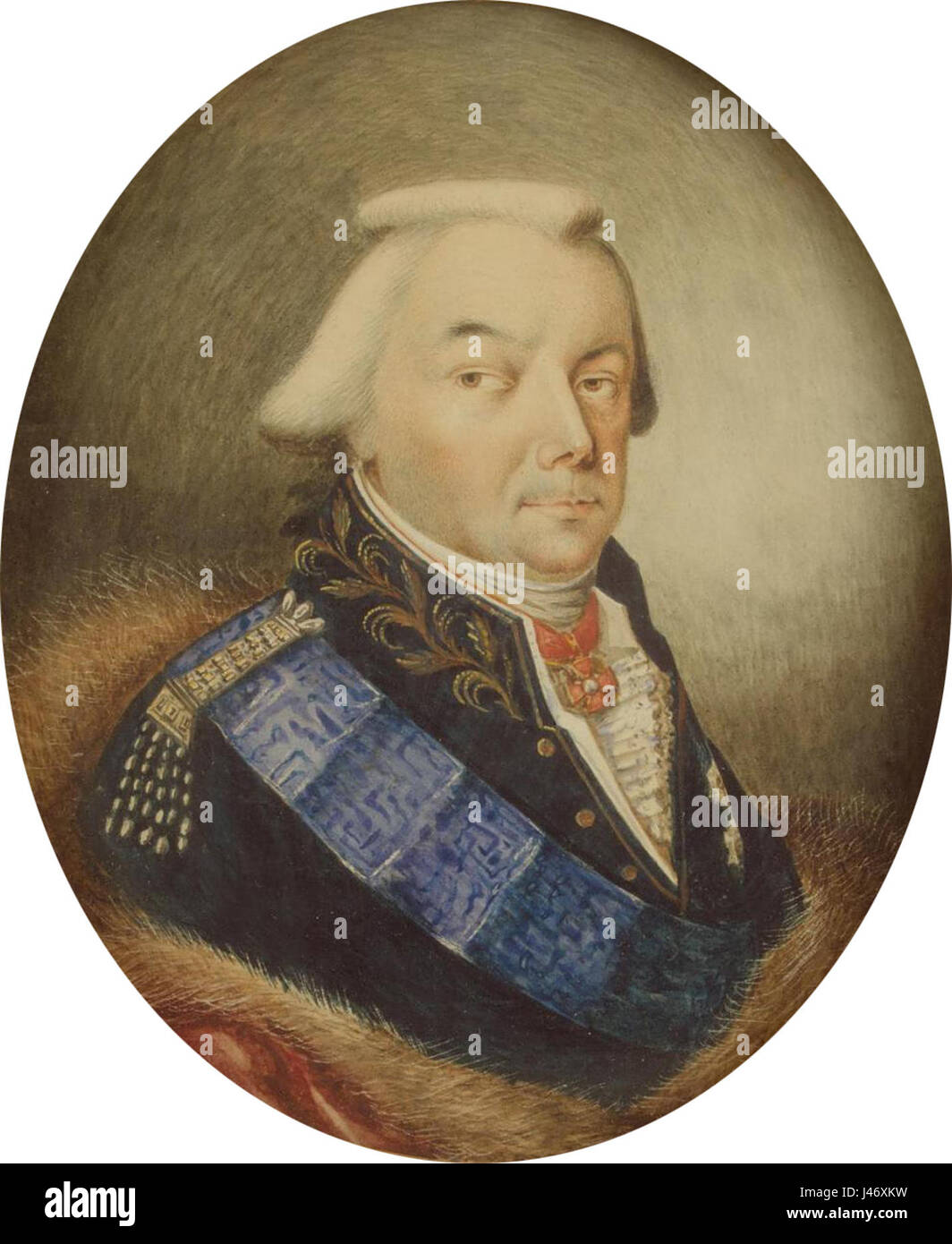 Ein Porträt von N. B. Yusupov von D. G. Zhernovoy, das 1840 im Eremitage-Museum untergebracht ist und russische Adelsbilder aus dem 19. Jahrhundert zeigt. Stockfoto