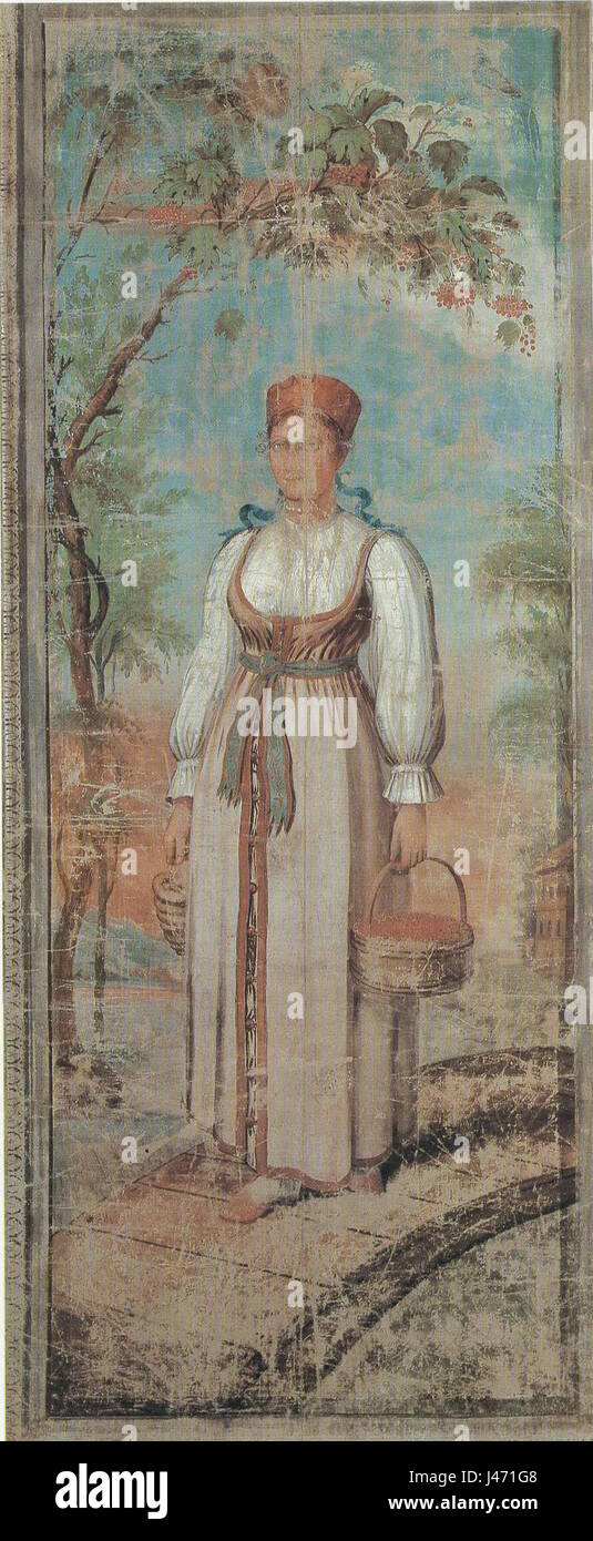 Panno mit Bäuerin von anonymen aus Charkow (GRM) Stockfoto