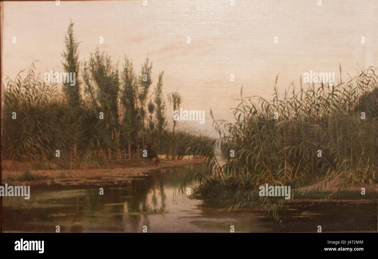 Paesaggio con Fiume Ettore De Maria Bergler Stockfoto