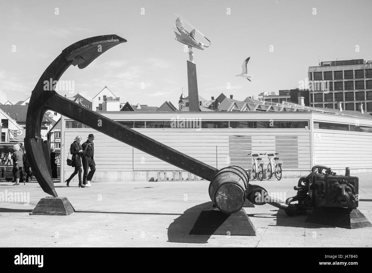 Einen Überblick über den Hafen von Stavanger in Norwegen Stockfoto