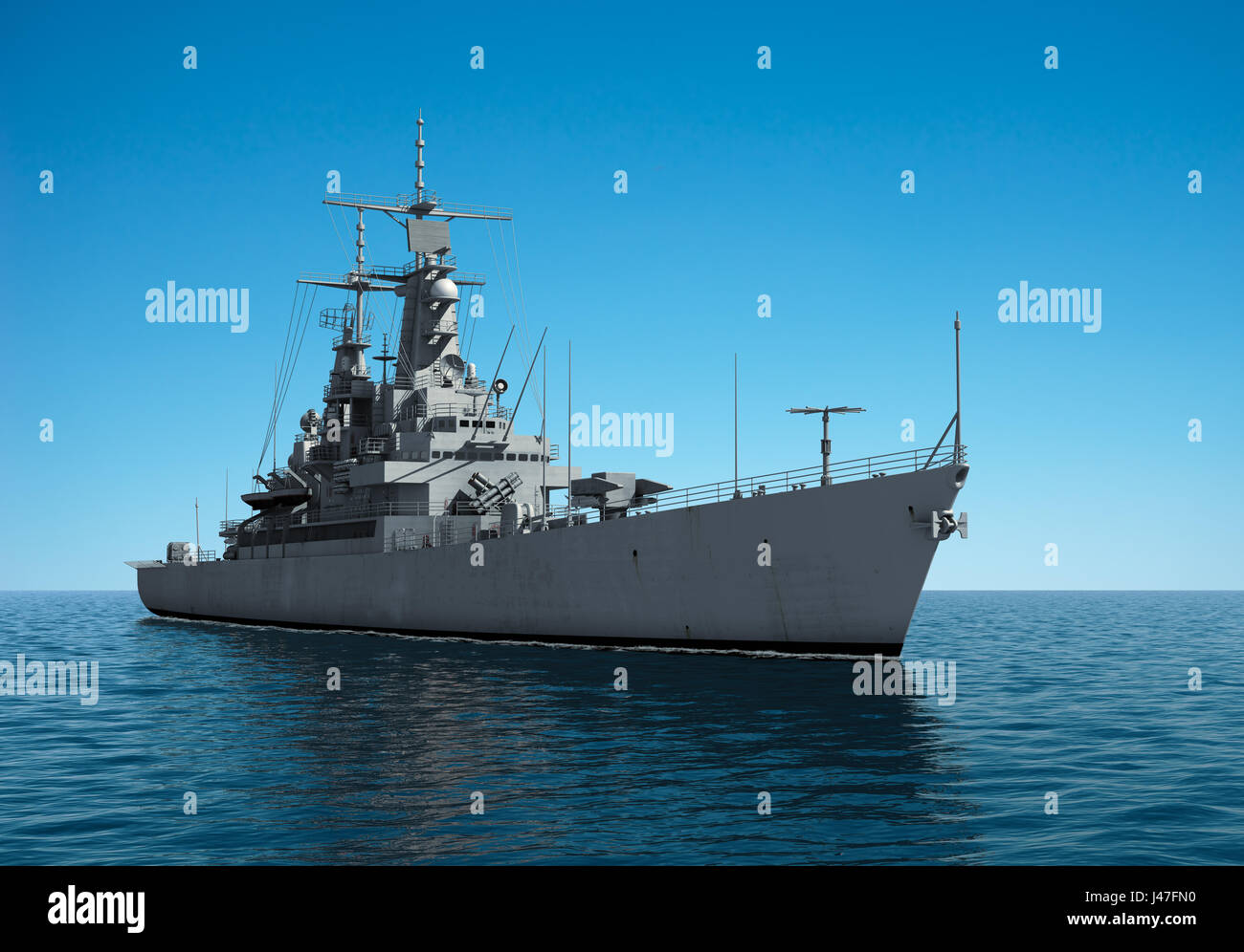 Amerikanische moderne Kriegsschiff auf hoher See Stockfoto