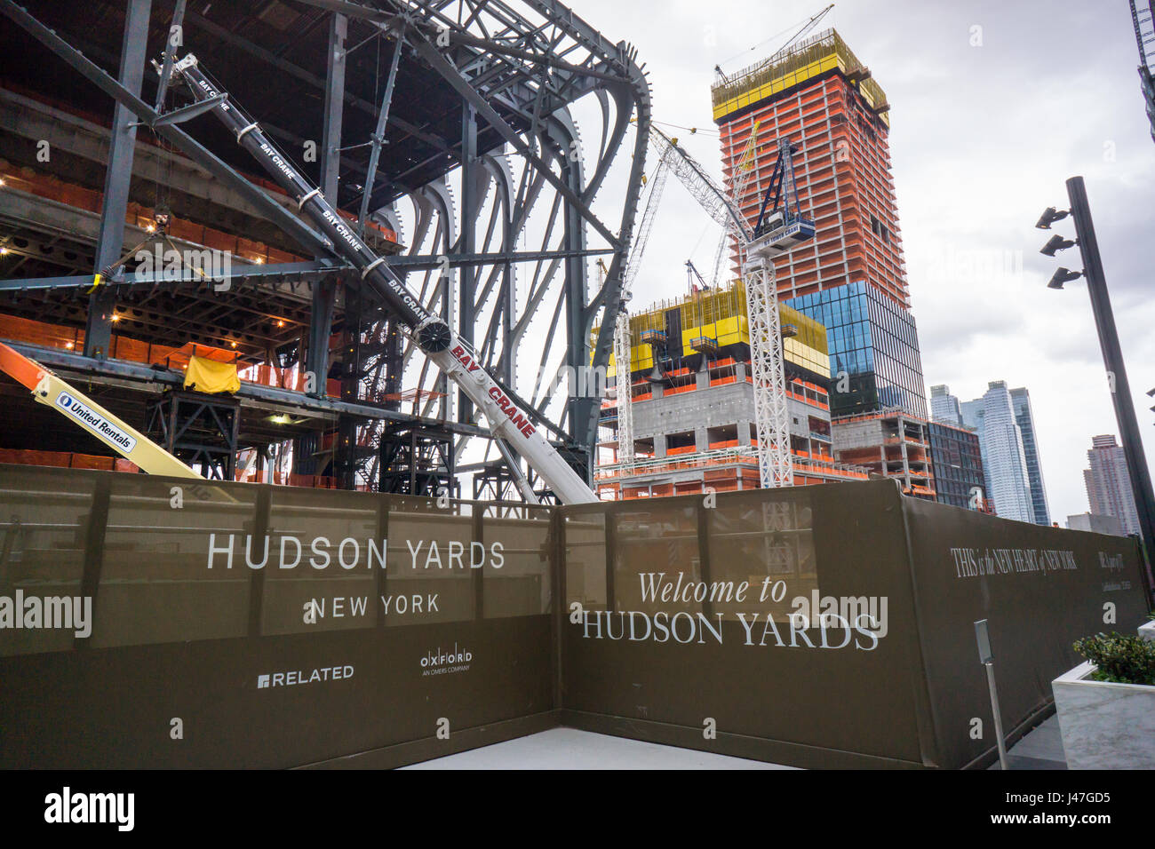 Bau der Hudson Yards Entwicklung in New York am Sonntag, 7. Mai 2017, 2017.  (© Richard B. Levine) Stockfoto