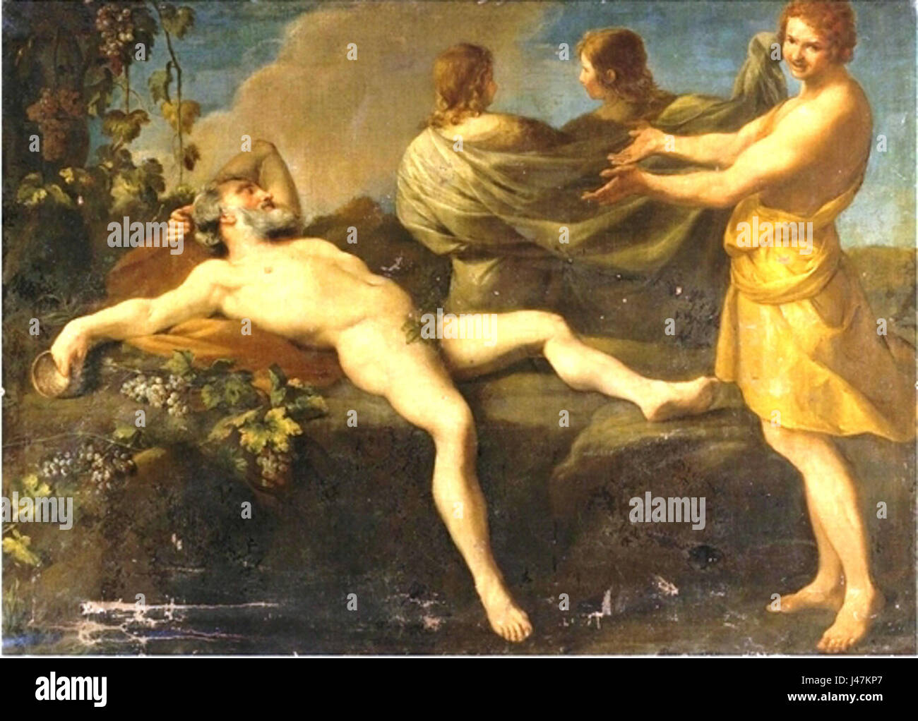 Noah und seine Söhne von Andrea Sacchi Stockfoto