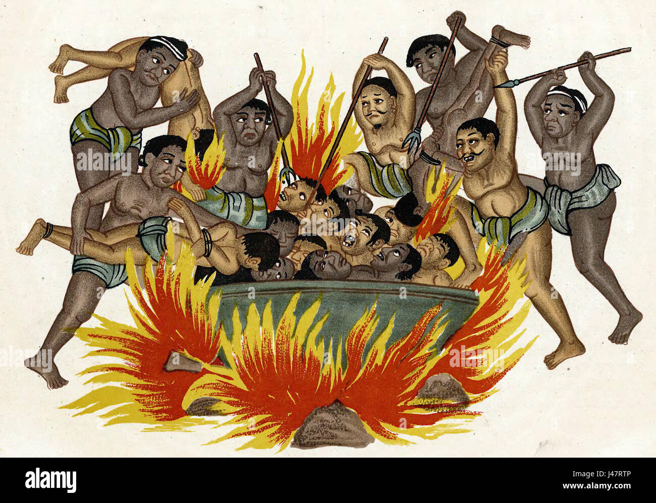 Ngaye (Naraka) in der burmesischen Kunst Stockfoto