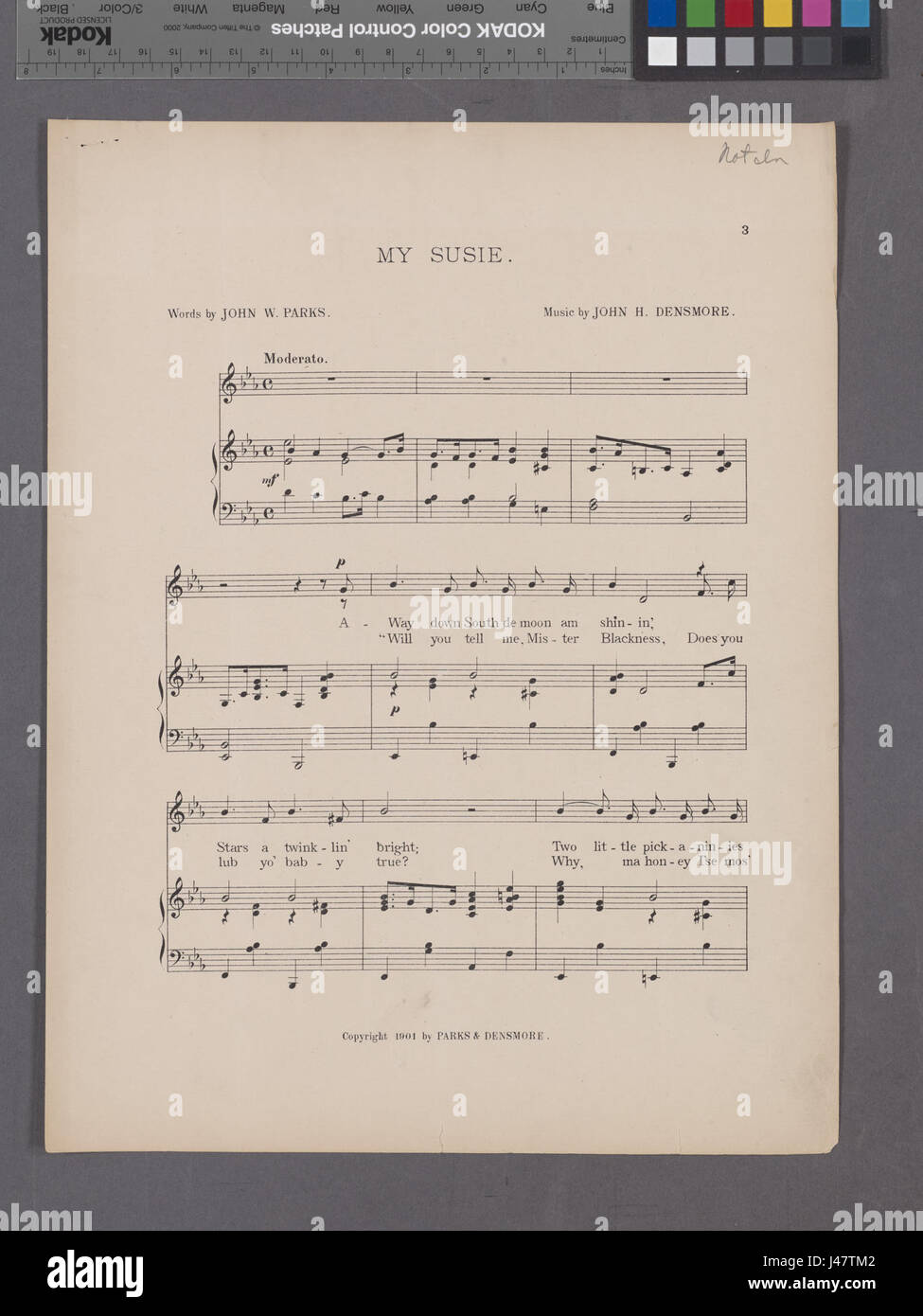 „My Susie“ ist ein Werk, das anscheinend Teil der New Yorker Libraryâ Sammlung in Hades war, einer künstlerischen und literarischen Auseinandersetzung, die möglicherweise Themen wie Verlust, Erinnerung und Zeitablauf berührt. Der Text kann tiefere persönliche Erzählungen über Liebe oder Trauer auf symbolische Weise widerspiegeln. Stockfoto