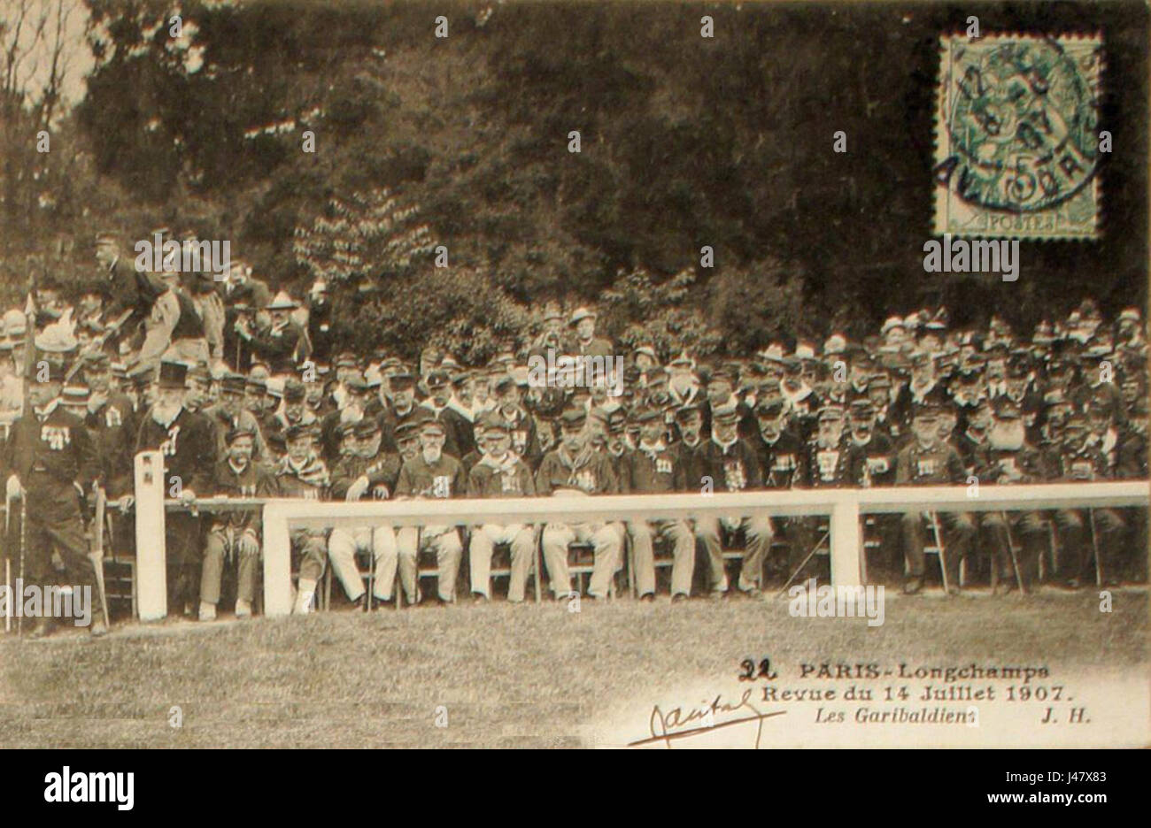 Paris-Longchamps 14 Juillet Les Garibaldiens 8 VIII 1907 Stockfoto
