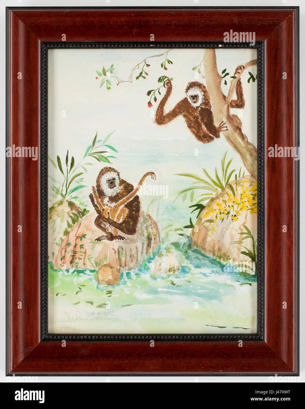 Nils von Dardel Lekande apor Stockfoto