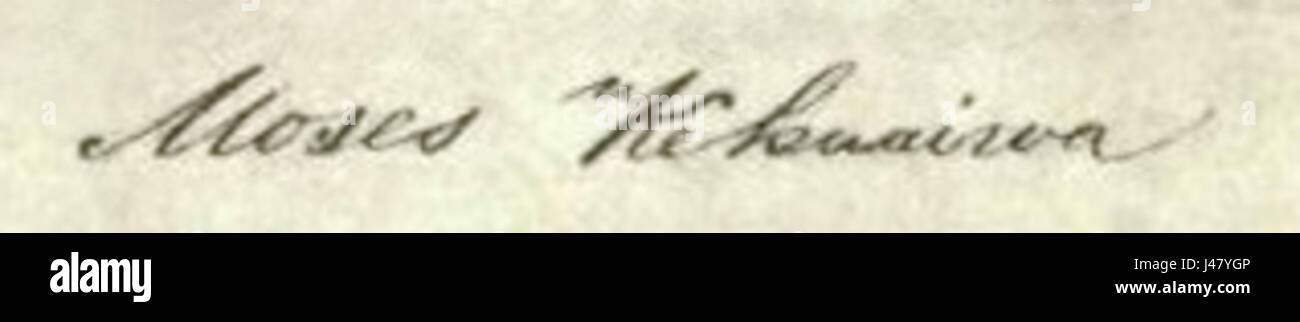 Moses Kekuaiwa 1841 Signatur Stockfoto