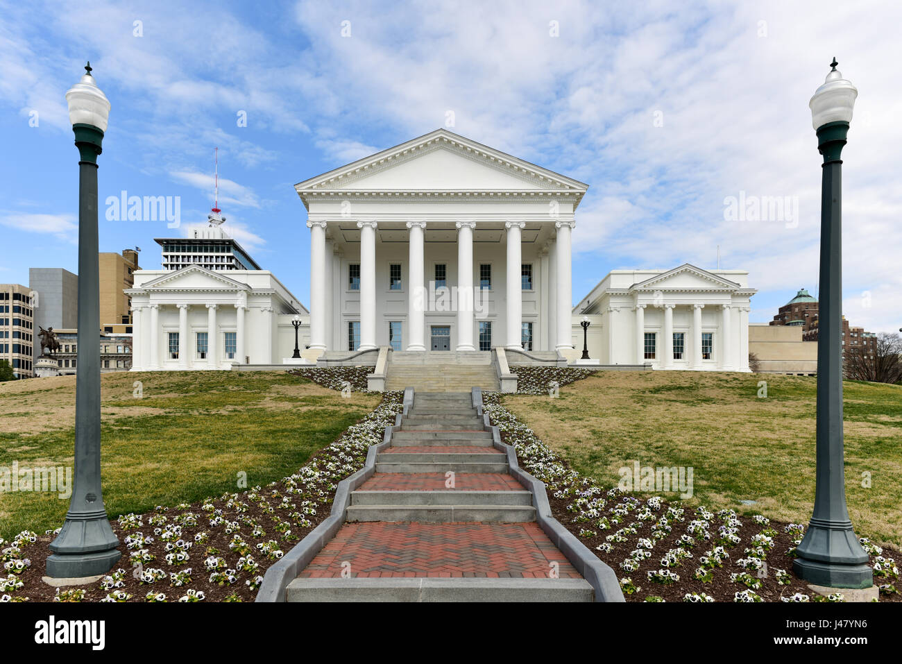 Die Virginia State Capitol, entworfen von Thomas Jefferson, die von griechischen und Roman Architecture in Richmond, Virginia inspiriert wurde. Stockfoto