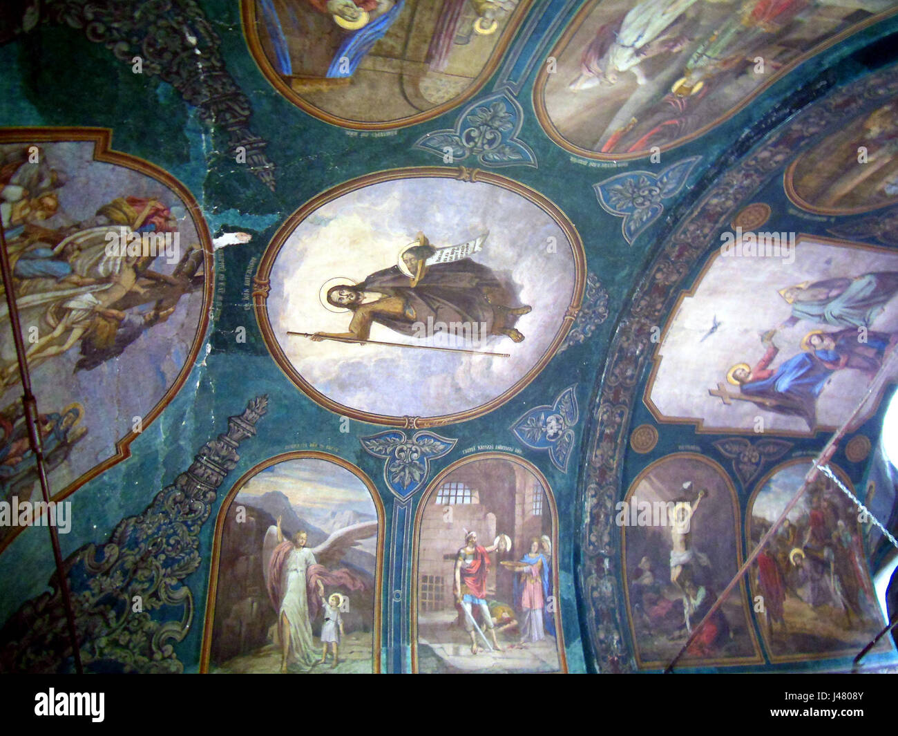 Das „Manastirea Zamfira“ (Kloster von Zamfira) von Nicolae Grigorescuâ ist ein Meisterwerk der rumänischen Landschaftsmalerei, das eine ruhige Klosterszene mit Schwerpunkt auf natürlicher Schönheit und religiösem Erbe darstellt. Stockfoto