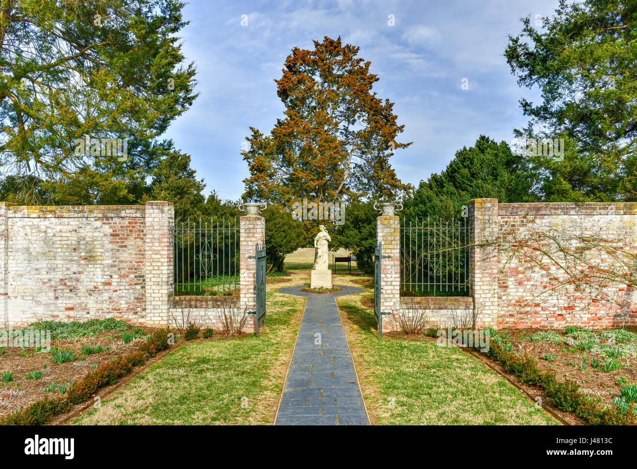 Chatham Manor, ein georgianischen Stil Zuhause am Rappahannock River im Stafford County, Virginia, gegenüber Fredericksburg im Jahre 1771 abgeschlossen. Stockfoto