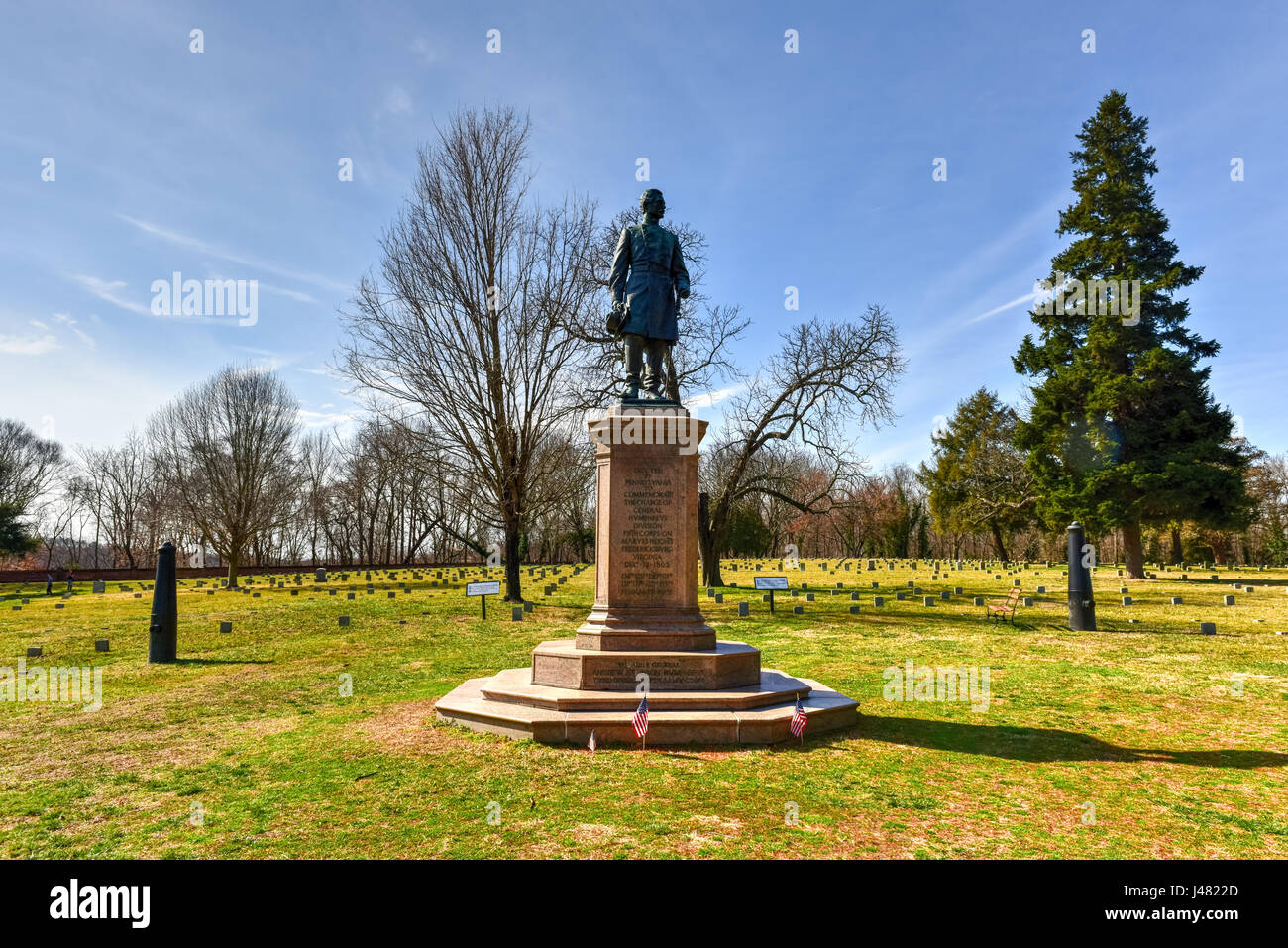 Denkmal für General Humphrey auf einem Schlachtfeld in Fredericksburg, Virginia Stockfoto