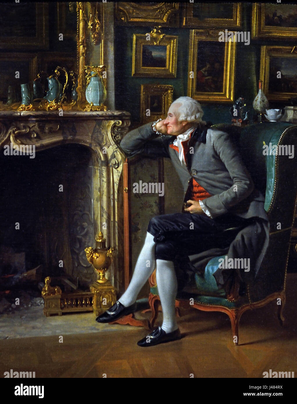 Der Baron de Besenval in seinem Salon de Compagnie 1791, Henri Pierre Danloux 1753 - 1809 Frankreich Französisch Stockfoto
