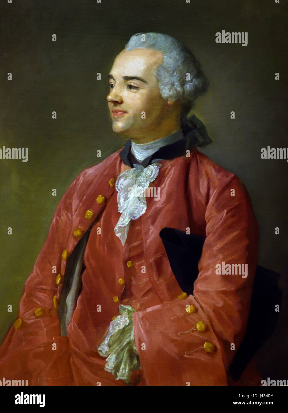Jacques Cazotte 1760-5, Jean-Baptiste Perronneau 1715/16-1783 Frankreich Französisch (Cazotte (1719-1792) diente als Marine-Administrator, die Jahren 1747-59 weitgehend in Martinique zu verbringen. Er wurde während der französischen Revolution guillotiniert. ) Stockfoto