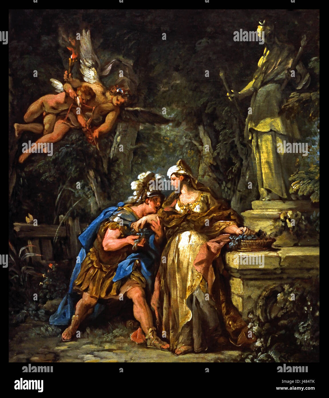 Jason schwören ewige Zuneigung, Medea 1742-3, Jean-François Detroy 1679 - 1752 Französisch, Frankreich (Ovids "Metamorphosen" (Buch VII), Jason wurde geschickt, um das goldene Vlies von Colchis zu stehlen und wurde unterstützt von Medea) Stockfoto