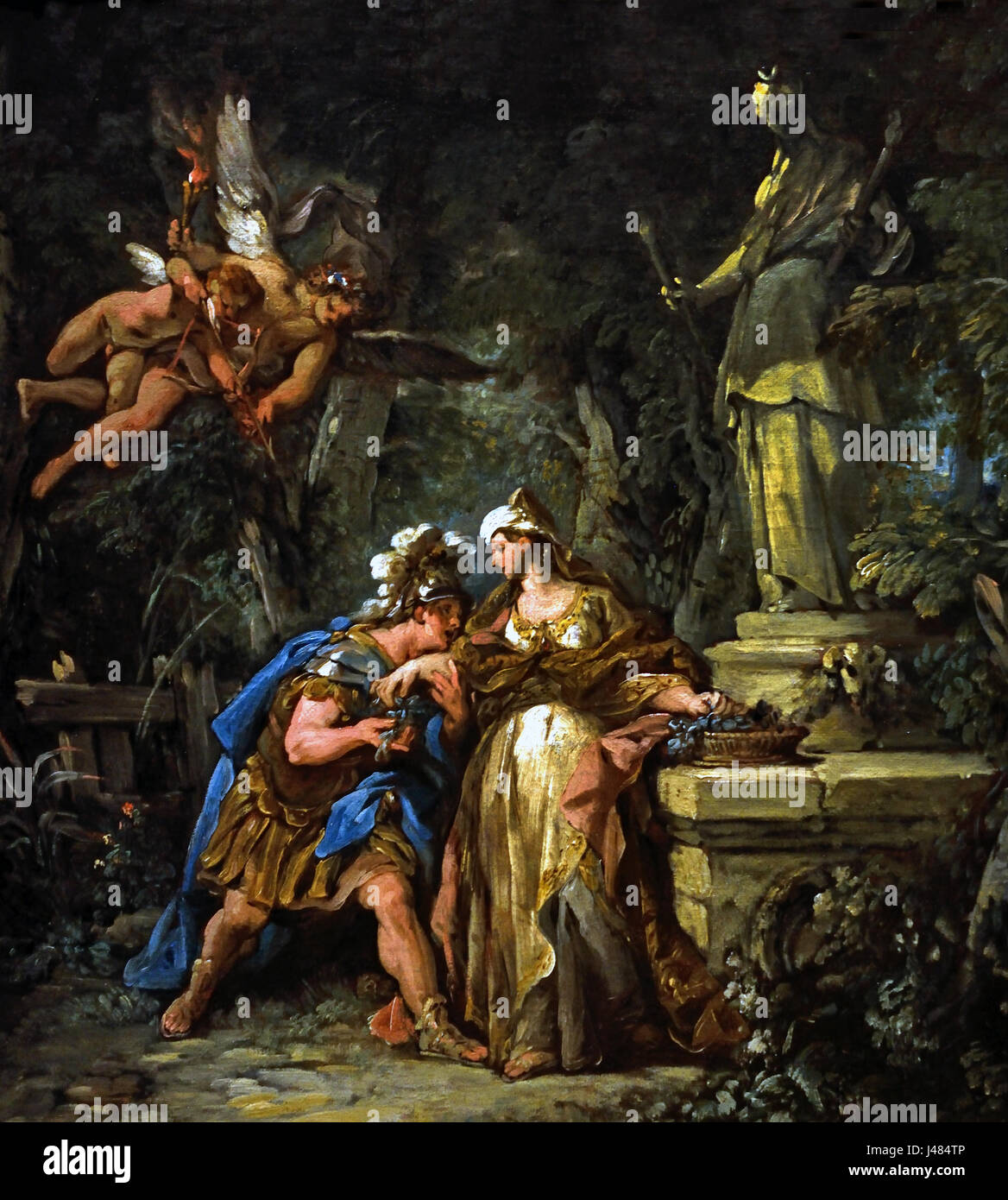 Jason schwören ewige Zuneigung, Medea 1742-3, Jean-François Detroy 1679 - 1752 Französisch, Frankreich (Ovids "Metamorphosen" (Buch VII), Jason wurde geschickt, um das goldene Vlies von Colchis zu stehlen und wurde unterstützt von Medea) Stockfoto
