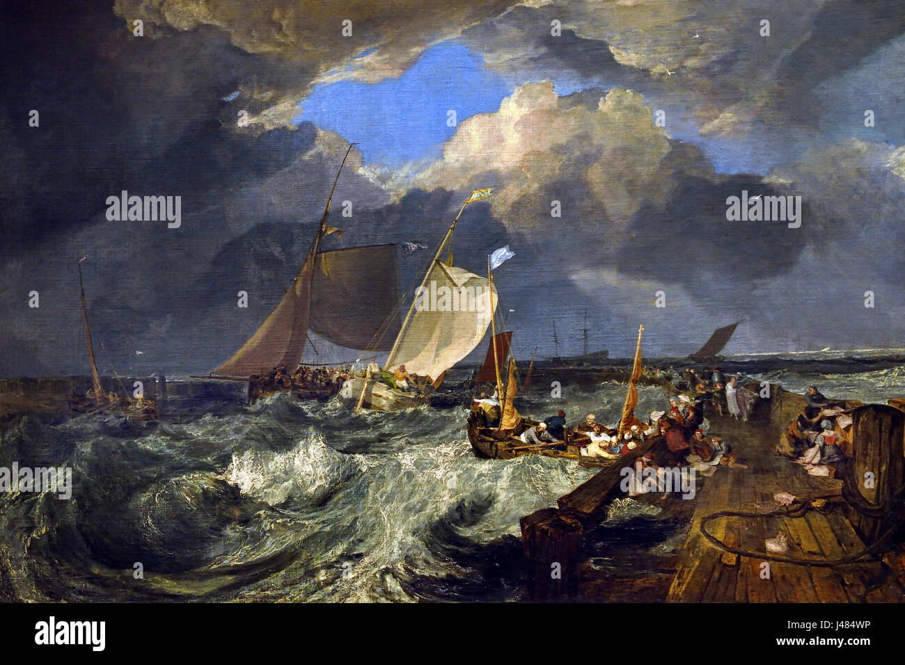 Calais Pier (eine englische Packet ankommen) 1803 von Joseph Mallord William Turner 1775 – 1851 Vereinigtes Königreich, England, Englisch, Britisch, Großbritannien (Postboot) Stockfoto