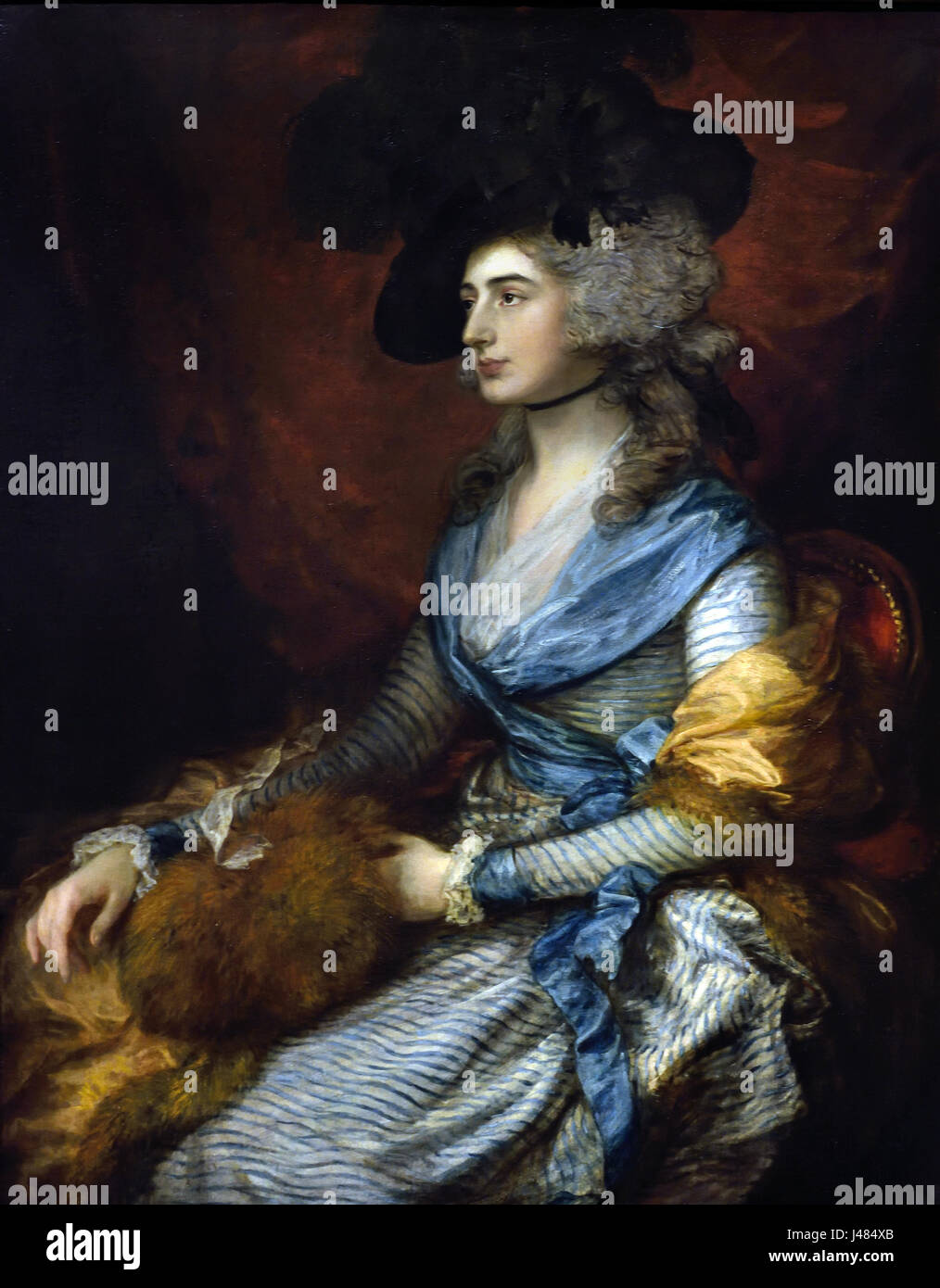 Frau Sarah Siddons 1785 Thomas Gainsborough 1727-1788 UK Vereinigtes Königreich England englische britische Großbritannien (Sarah Siddons war eine walisische Schauspielerin der bekanntesten Tragedienne des 18. Jahrhunderts) Stockfoto