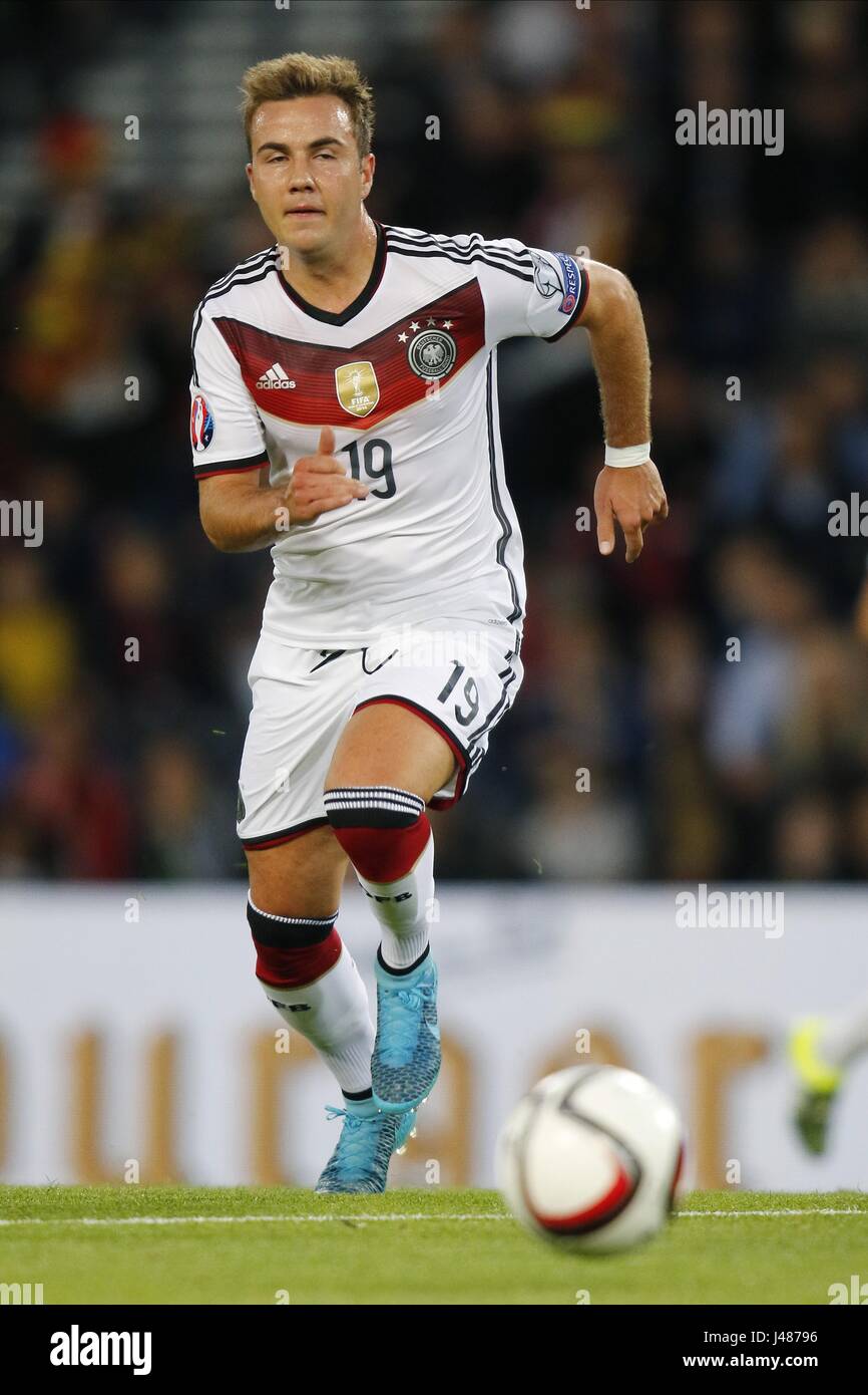 MARIO GOTZE Deutschland BAYERN München & FC BAYERN München HAMPDEN PARK GLASGOW Schottland 7. September 2015 Stockfoto