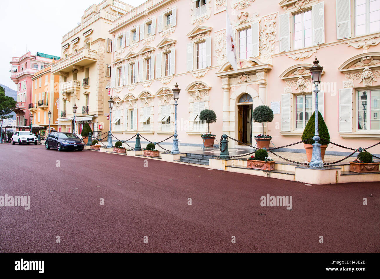 Gebäude in der Altstadt in der Nähe des Palais Princier (Prince's Palace) in Monte Carlo, Monaco Stockfoto