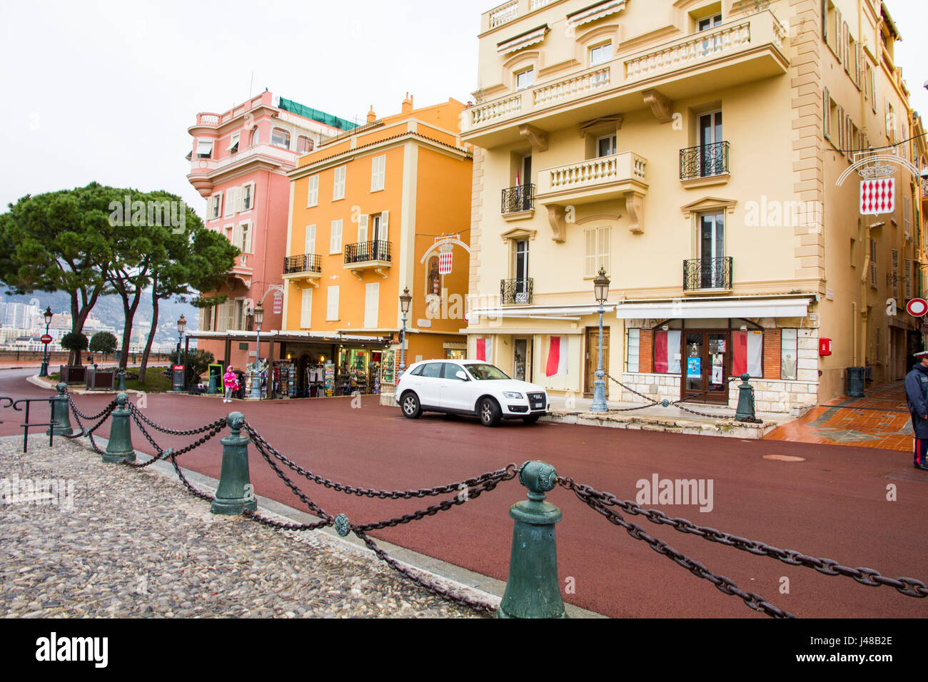Gebäude in der Altstadt in der Nähe des Palais Princier (Prince's Palace) in Monte Carlo, Monaco Stockfoto
