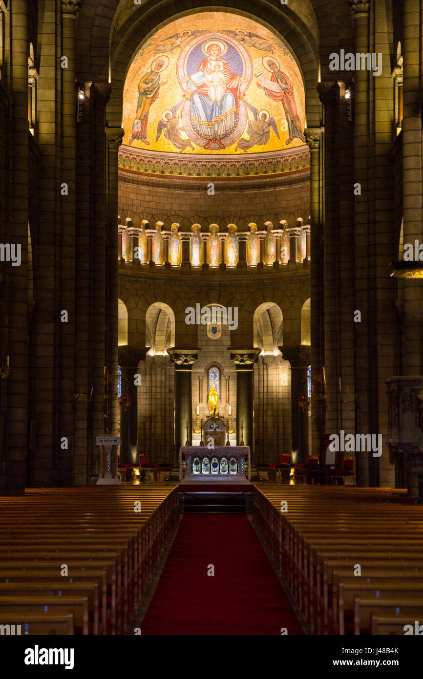 Die neuromanische Stil 1875 Monaco Kathedrale beherbergt die Beerdigung Gewölbe der Vergangenheit Herrscher einschließlich Preis Ranier und Prinzessin Grace in Monte Carlo, M Stockfoto