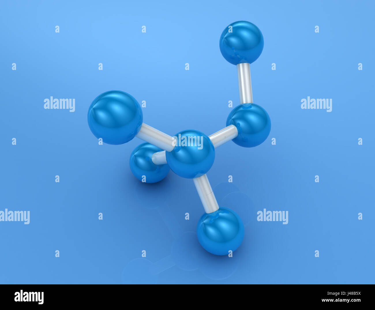 3D Render des blauen Molekül Hintergrund Stockfoto