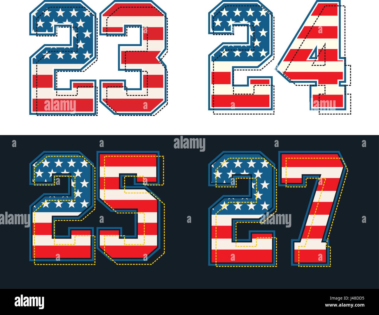 Satznummern Textur Flagge Vereinigte Staaten Stock Vektor