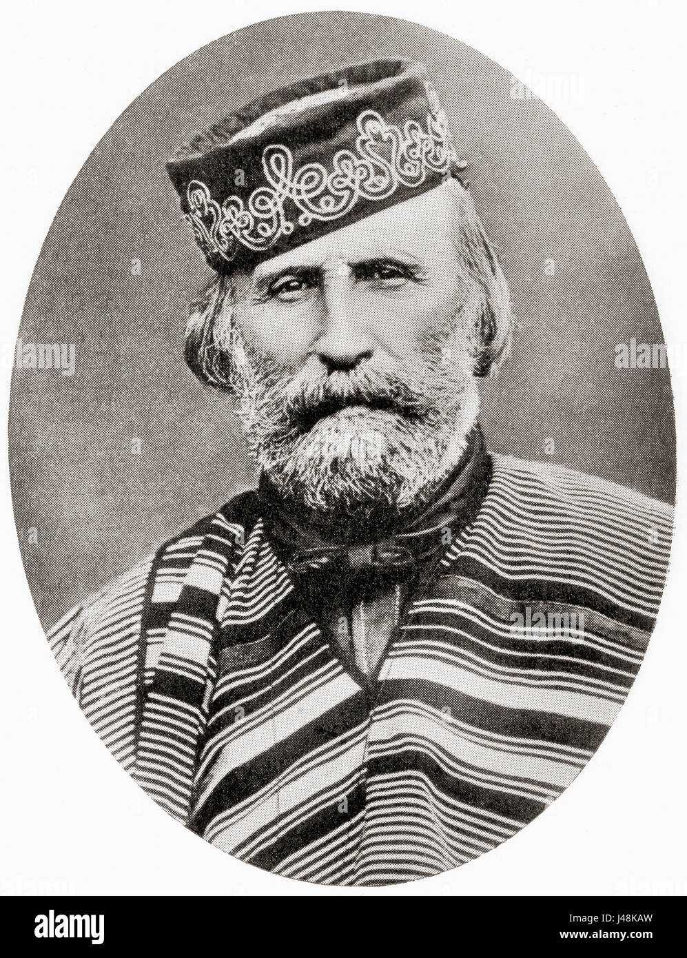 Giuseppe Garibaldi, 1807-1882.  Italienischer General, Politiker und Nationalist.  Hutchinson Geschichte der Nationen veröffentlichte 1915. Stockfoto
