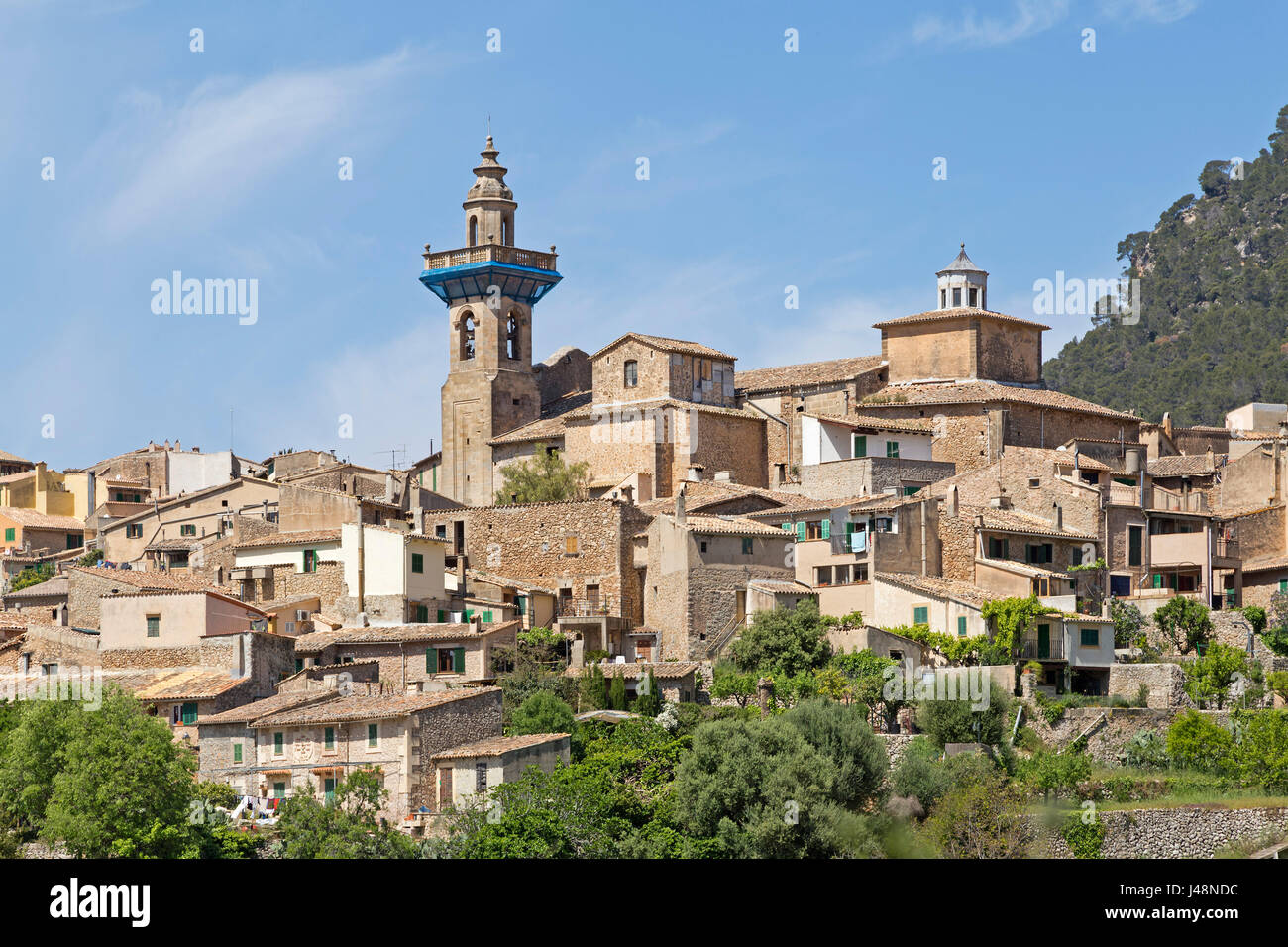 Panoramablick über Valldemossa, Mallorca, Spanien Stockfoto