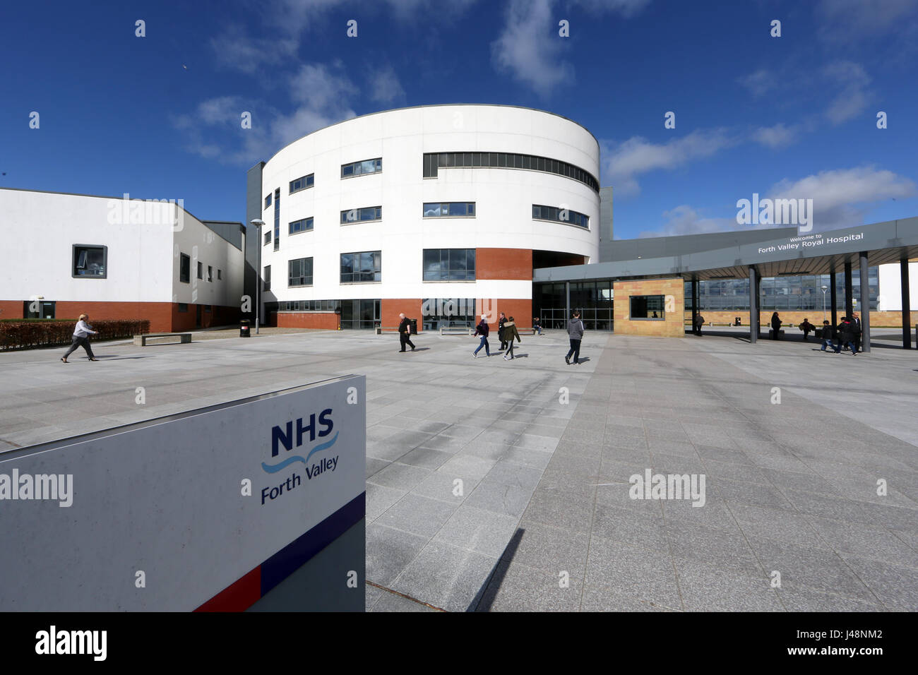 Äußere NHS Forth Valley Royal Hospital in Larbert Zentralschottland ein 814 Betten-Krankenhaus für akut und Unfall und Notfall-Patienten Stockfoto