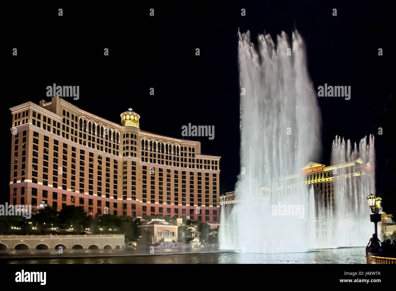 Caesars Palace Hotel und Casino in der Nacht in Las Vegas Stockfoto