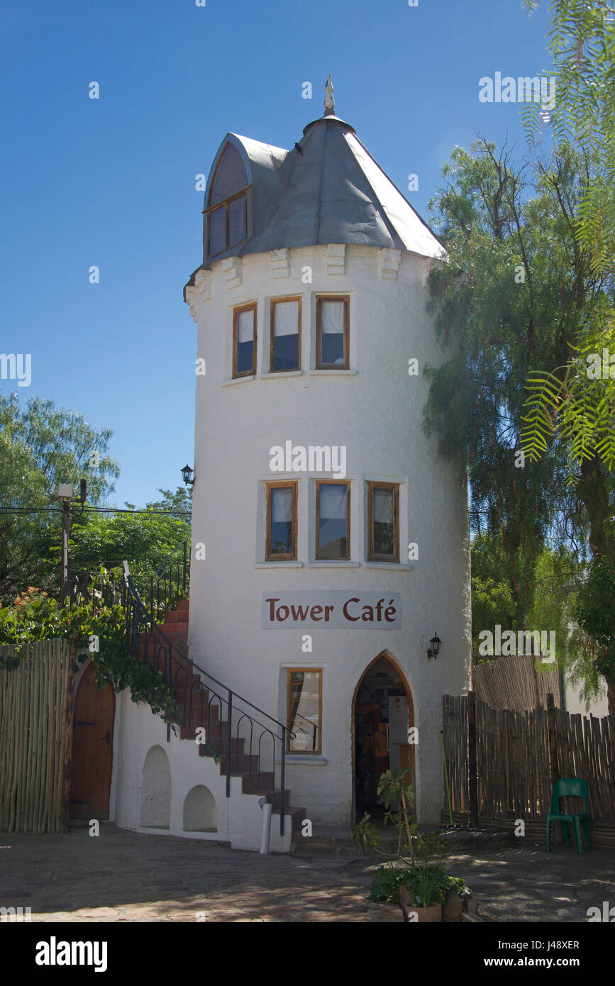 Turm-Café und B & B Nieu Bethesda Karoo Eastern Cape in Südafrika Stockfoto