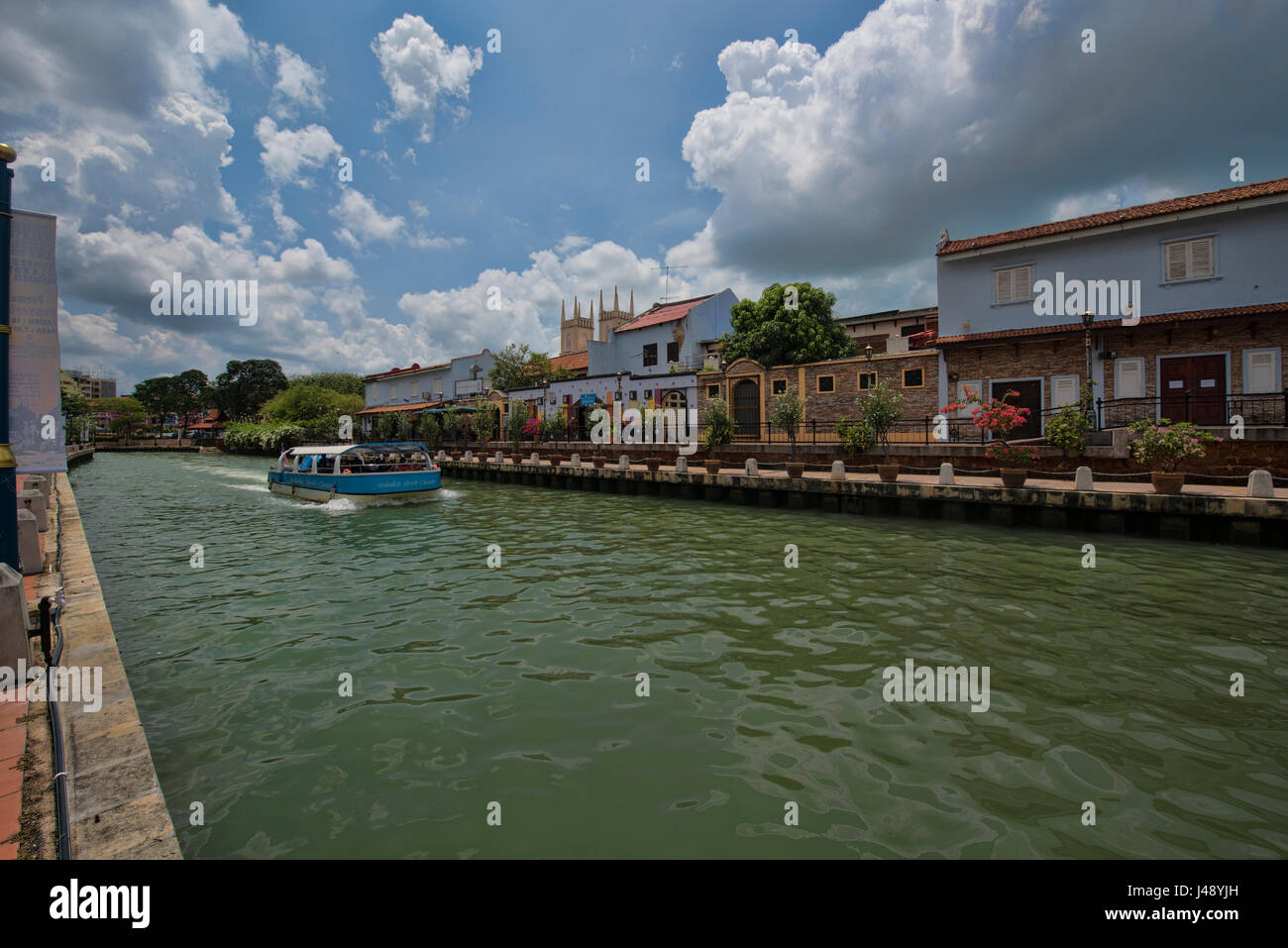 Bootsfahrt auf dem Fluss Melaka, Malacca, Malaysia Stockfoto