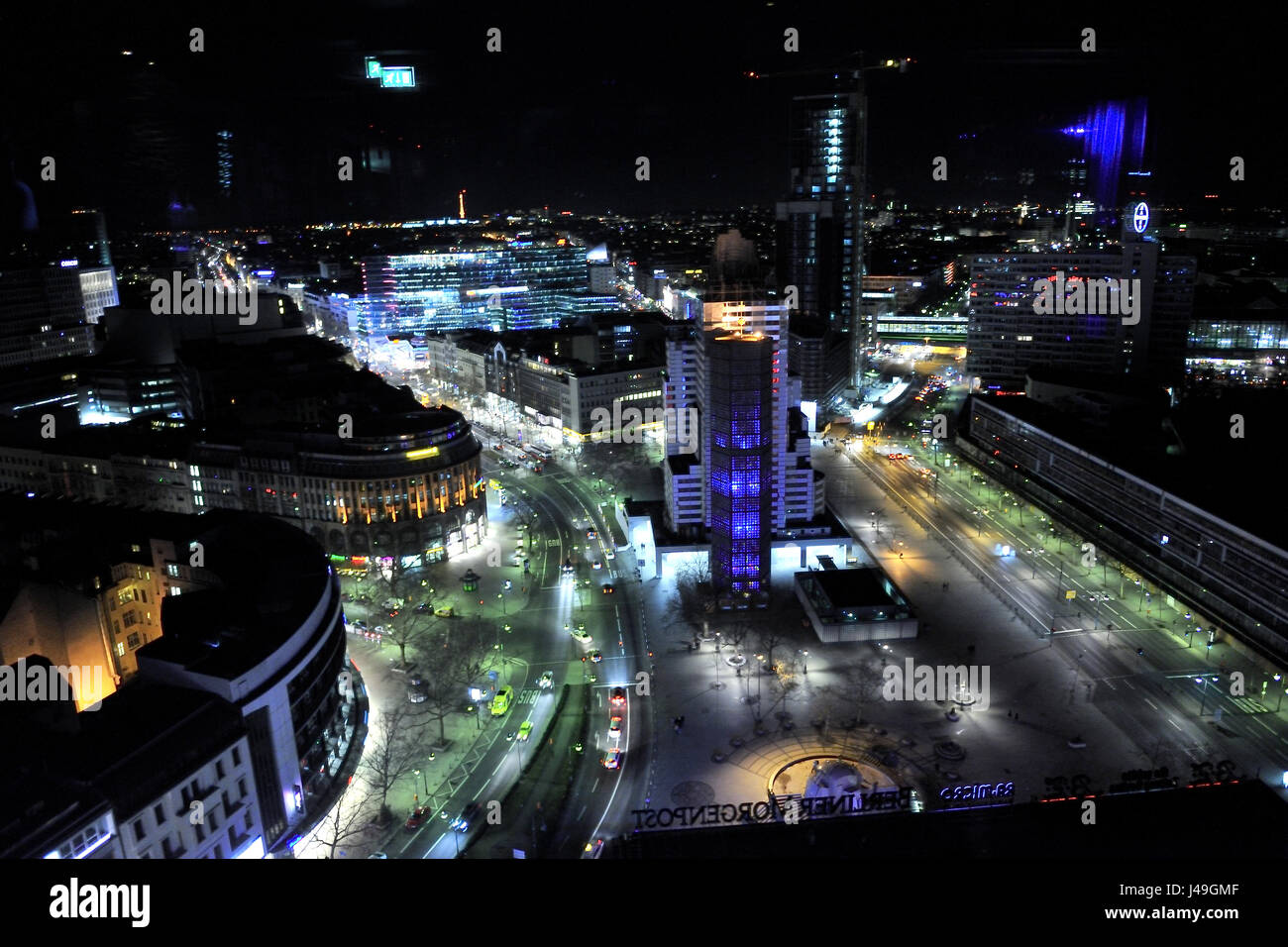 Berlin Nachtleben Architektur, Kirche, Stadt, Bau, dunkel, Abend, gedachtnis, gedachtniskirche, deutschland, deutschland Stockfoto