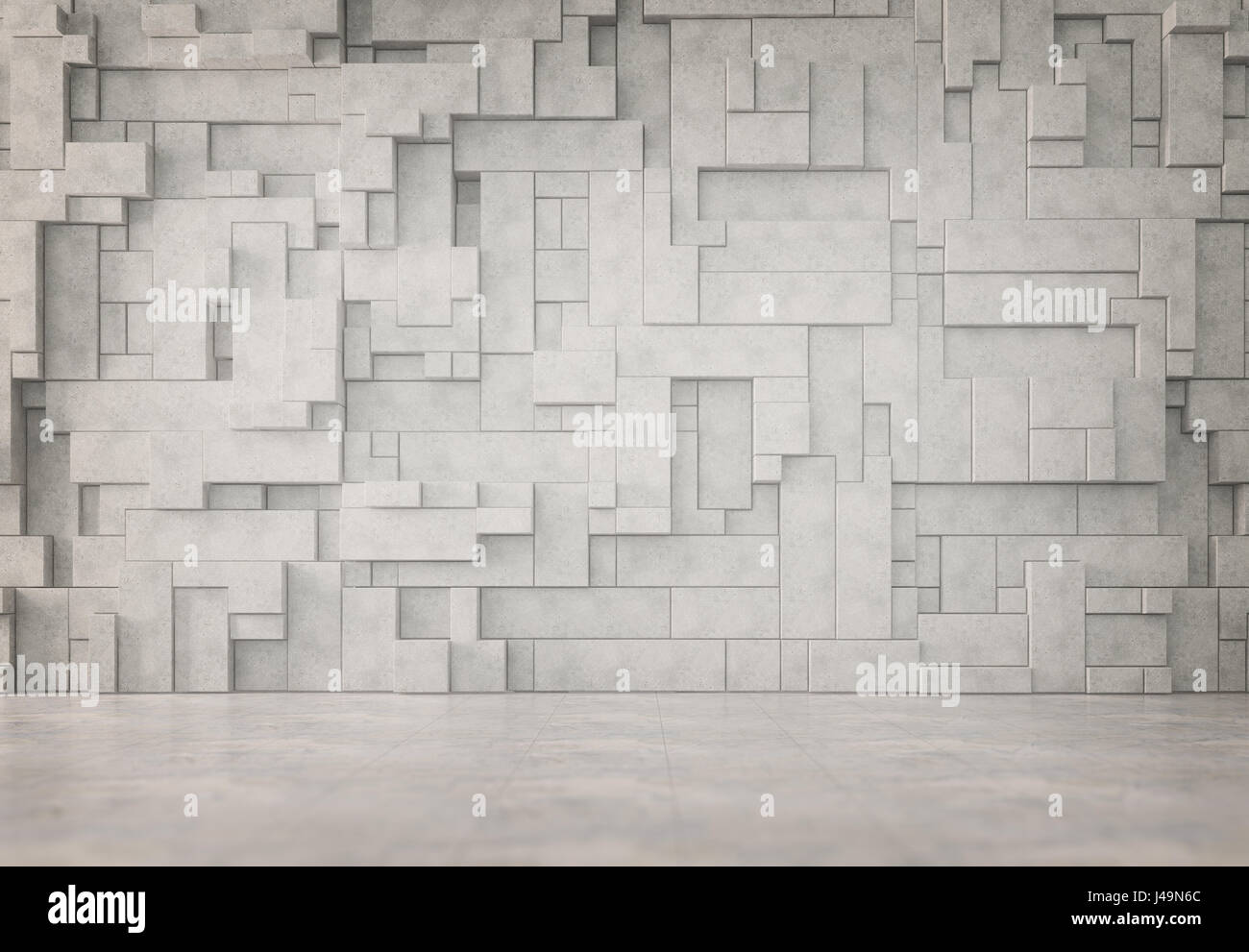 Abstrakte Interieur mit einem 3D Wand-Muster Stockfoto