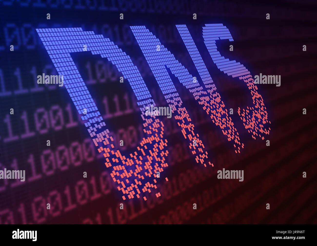 DNS-Ddos-Attacke - Cyber Kriegsführung Konzept 3d illustration Stockfoto