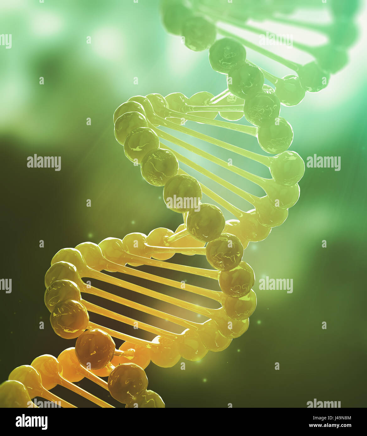 DNA-Strang Modell - Genetik 3D-Illustration Stockfoto