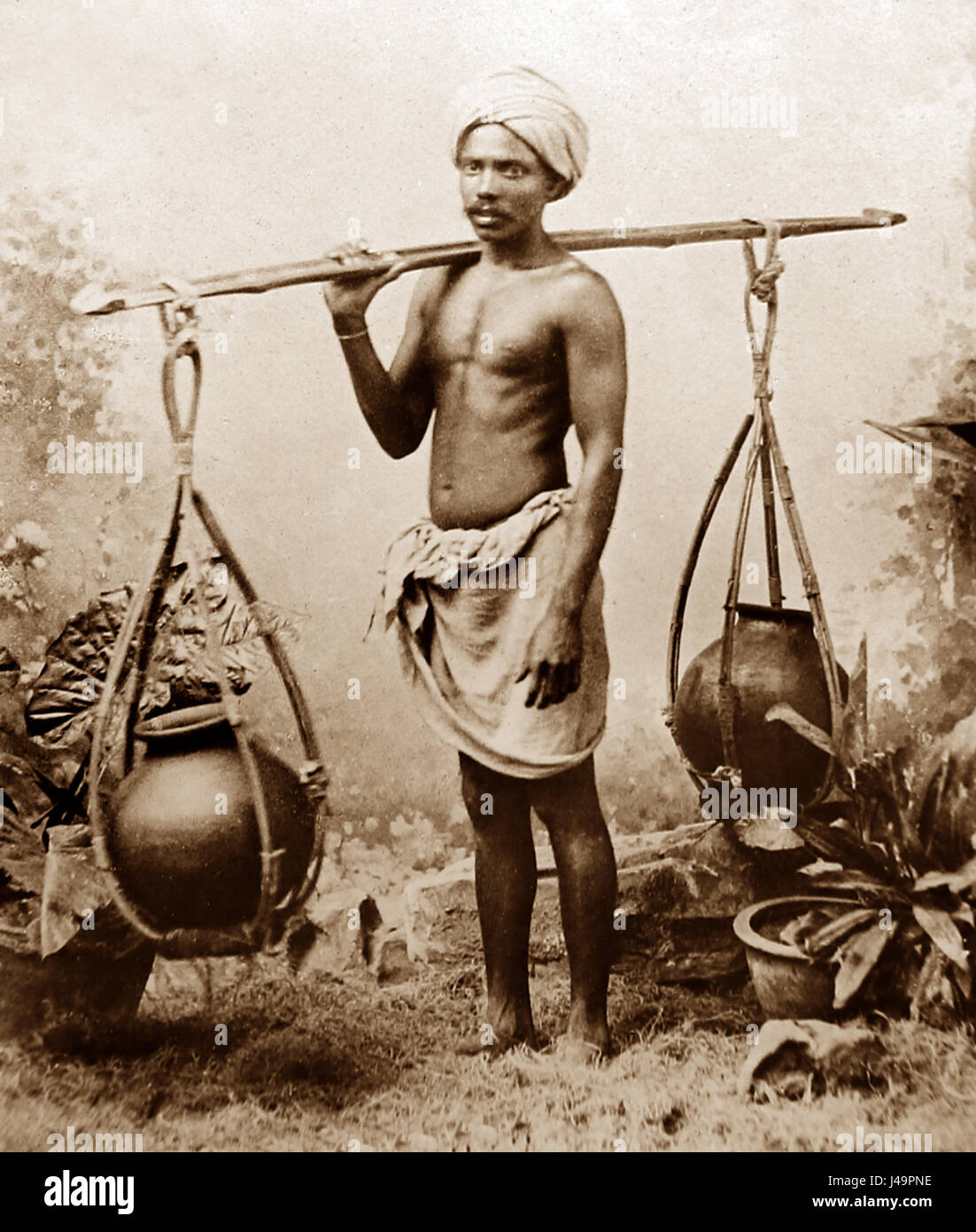 Wasserträger, Indien - viktorianischen Zeit Stockfoto