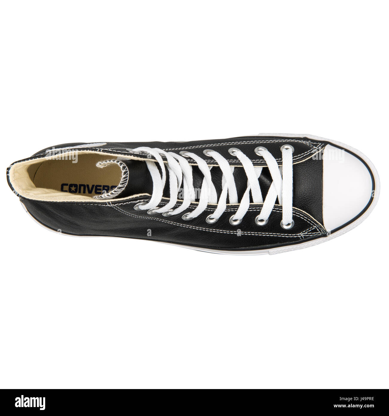 Converse Chuck Taylor All-Star Game Hallo schwarz Leder-Schuh - 132170C Stockfoto