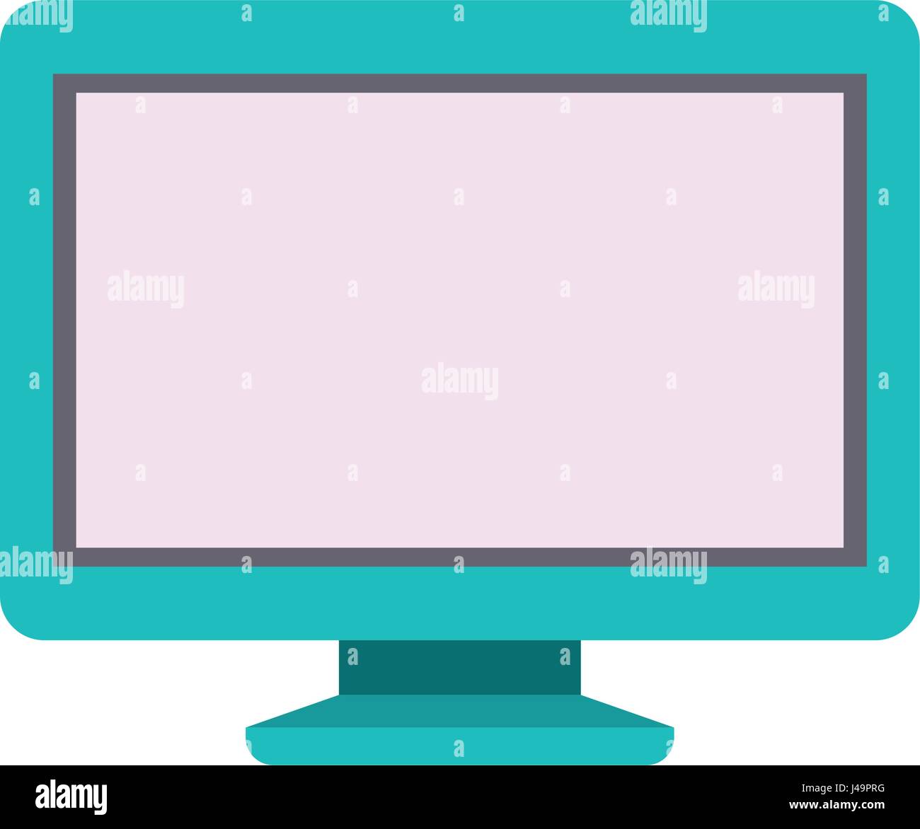 weißen Hintergrund mit LCD-Monitor-Aquamarin Stock Vektor