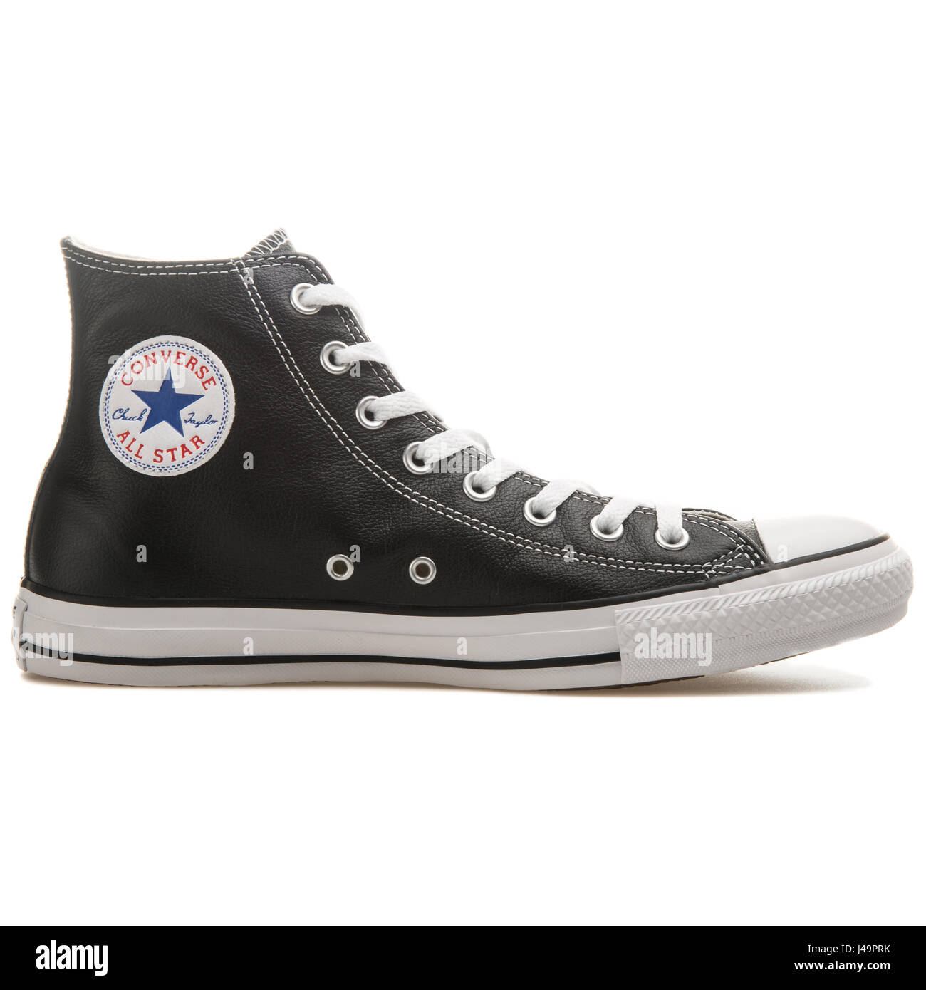 Converse Chuck Taylor All-Star Game Hallo schwarz Leder-Schuh - 132170C Stockfoto