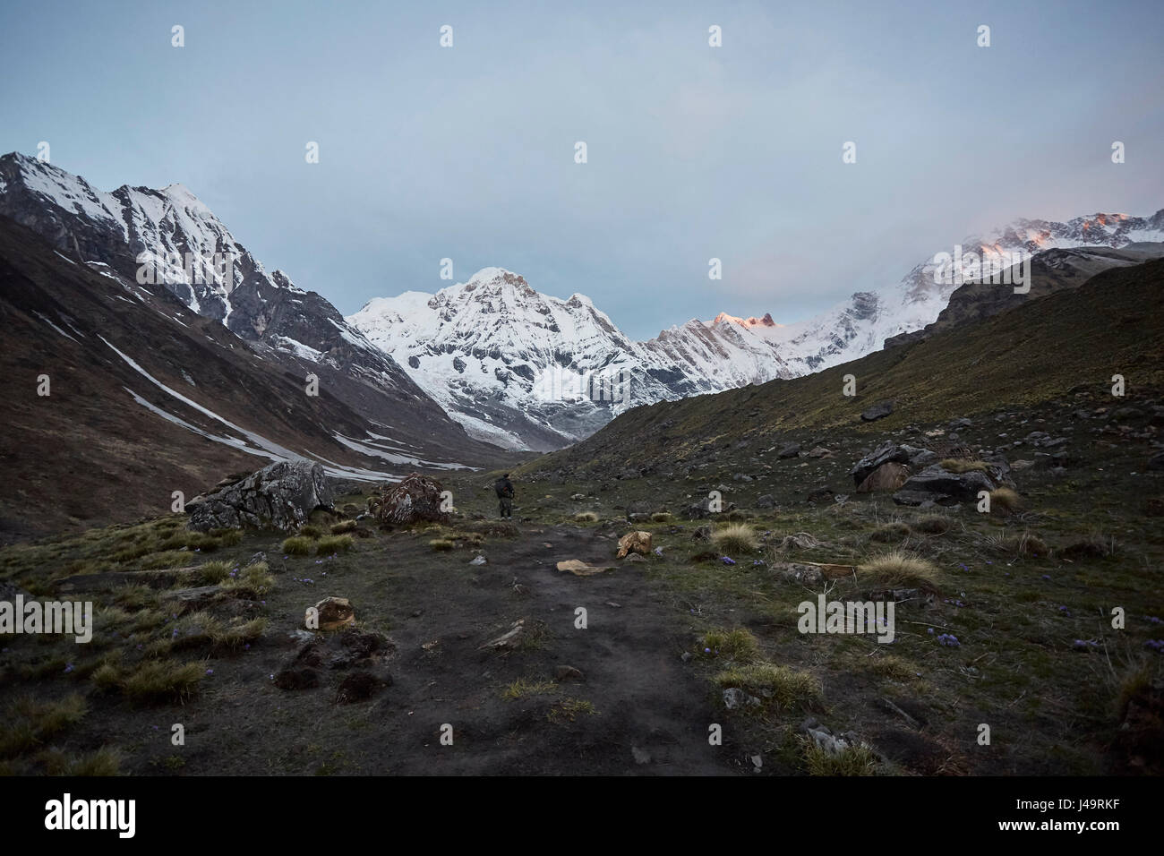 Berglandschaft in der Annapurna-Region des Himalaya, Nepal Stockfoto