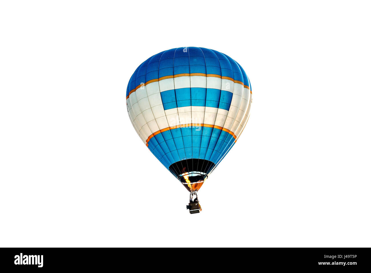 Einen bunten Heißluftballon fliegen über einen Garten in Alsager Cheshire England Vereinigtes Königreich UK Stockfoto