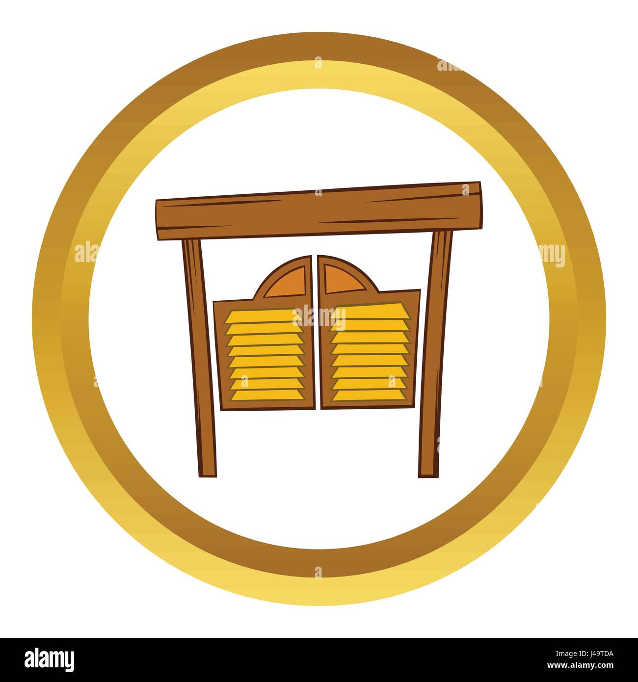 Türen im Westernsaloon Vektor Icon, Cartoon-Stil Stock Vektor