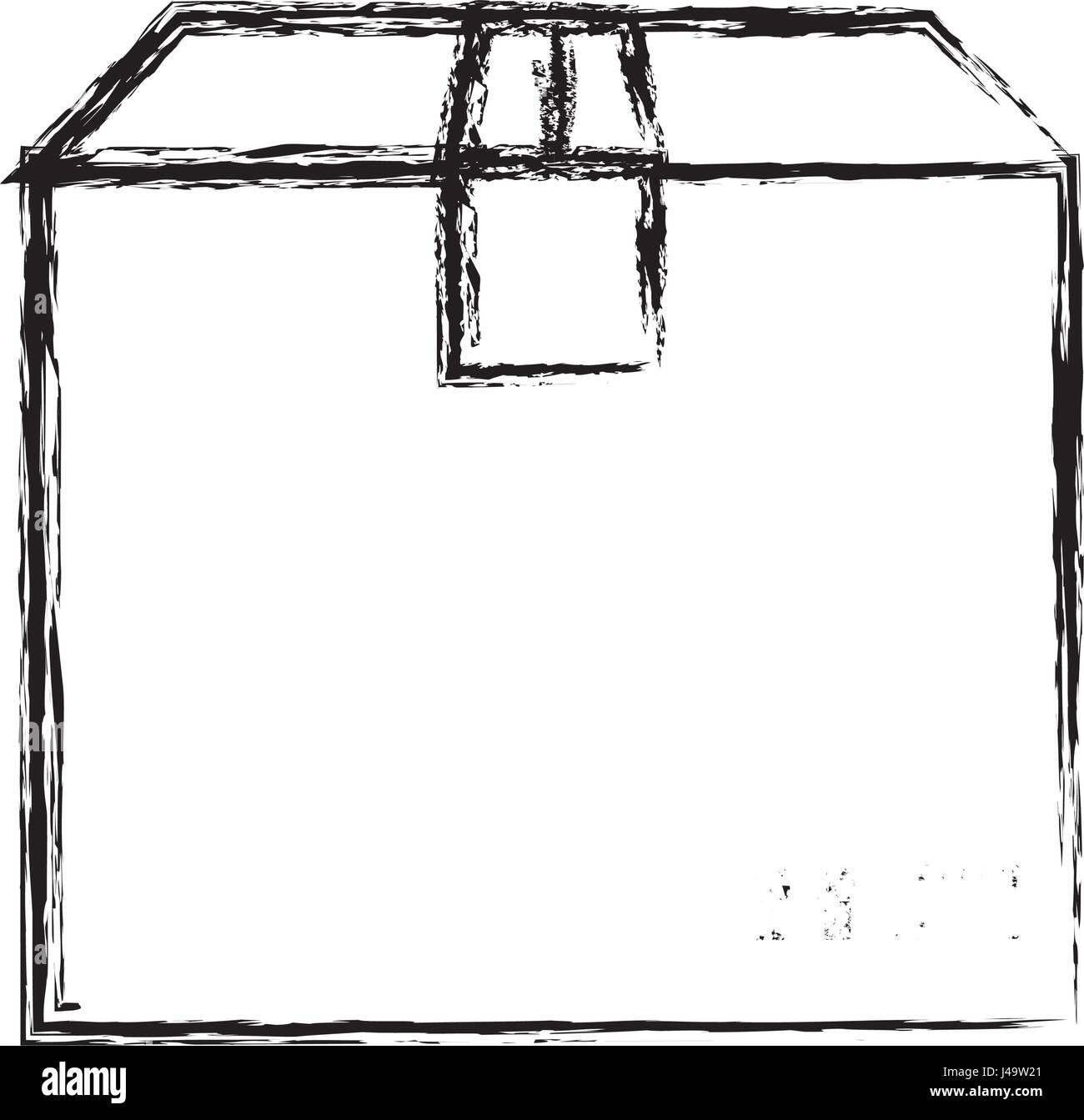 monochrome verschwommene Silhouette mit Schachtel aus Pappe versiegelt Stock Vektor