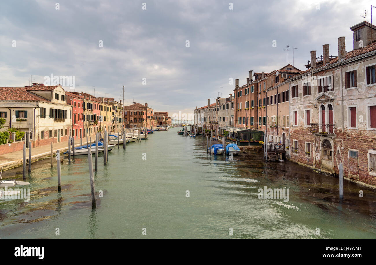 Canal grande und historische Häuser in Venedig, Italien Stockfoto